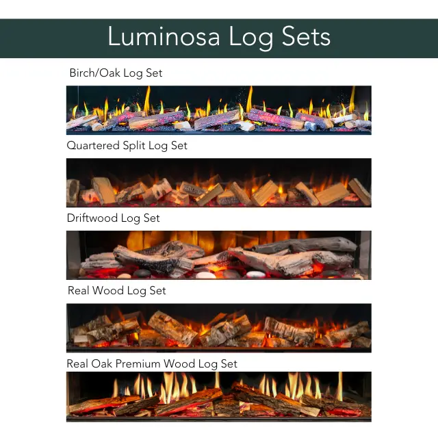 Thumbnail: Luminosa log set options for the 62 2kW electric stove