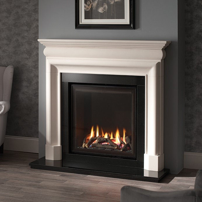 Capital Mulholland 54 inch fireplace with white mantel