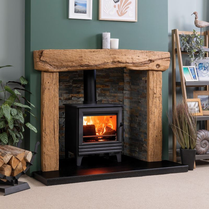 Thumbnail: Focus Cast Jorvik fire surround with wood burning stove