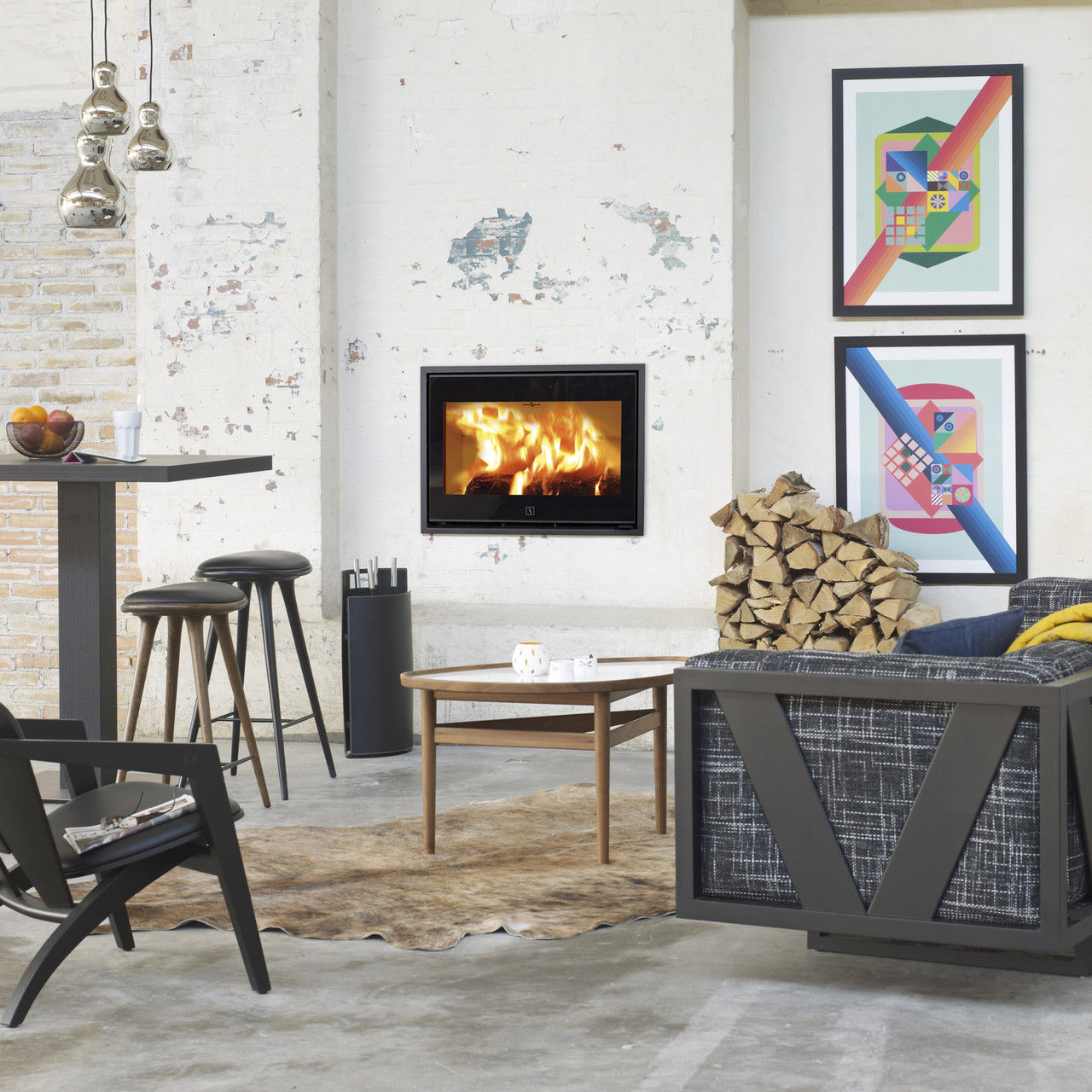 Scan Stoves 1004 VE 8kW Insert Stove in a modern living room