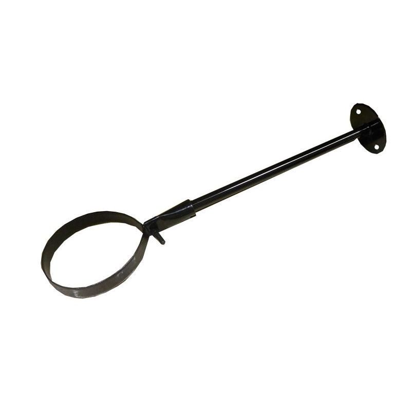 Gloss black 125mm pole extension wall band for flue pipes