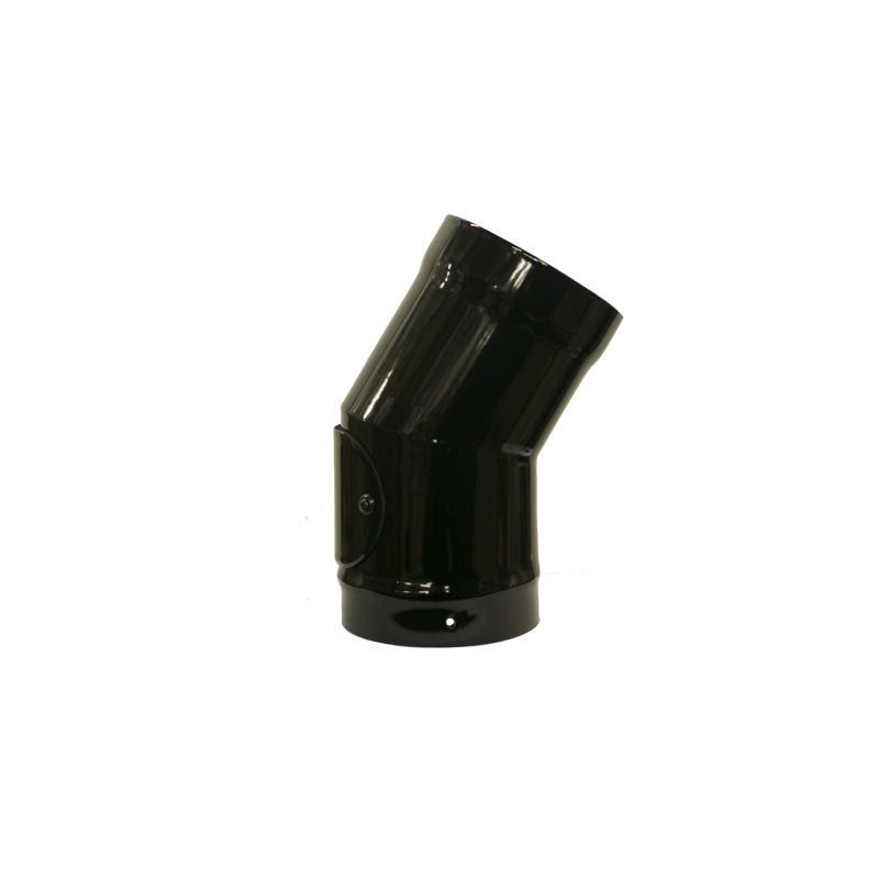 Gloss Black Vitreous Enamel 125mm 30 Degree Bend with Door