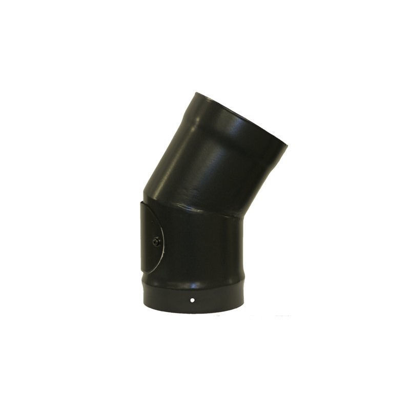 150mm Matt Black Vitreous Enamel 30 Degree Bend with Door