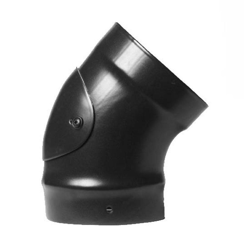 45 degree vitreous enamel stove pipe bend with door