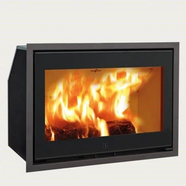 Thumbnail: Scan 1004 VE 8kW insert stove with glowing logs and fire.