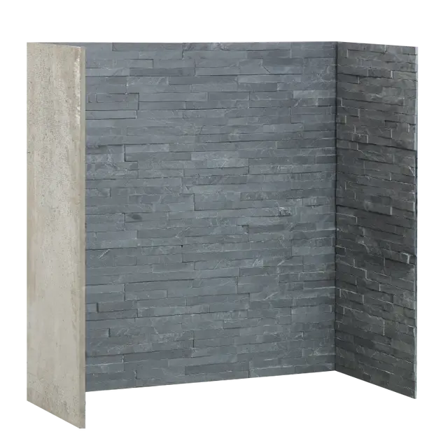 Capital Riven Slate Stove Chamber with textured stone panels