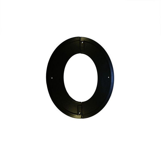 Matt black 100mm 45 degree angled vitreous enamel trim ring