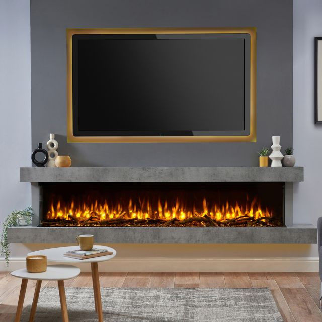 iRange i2000e Slimline electric stove with glowing flames