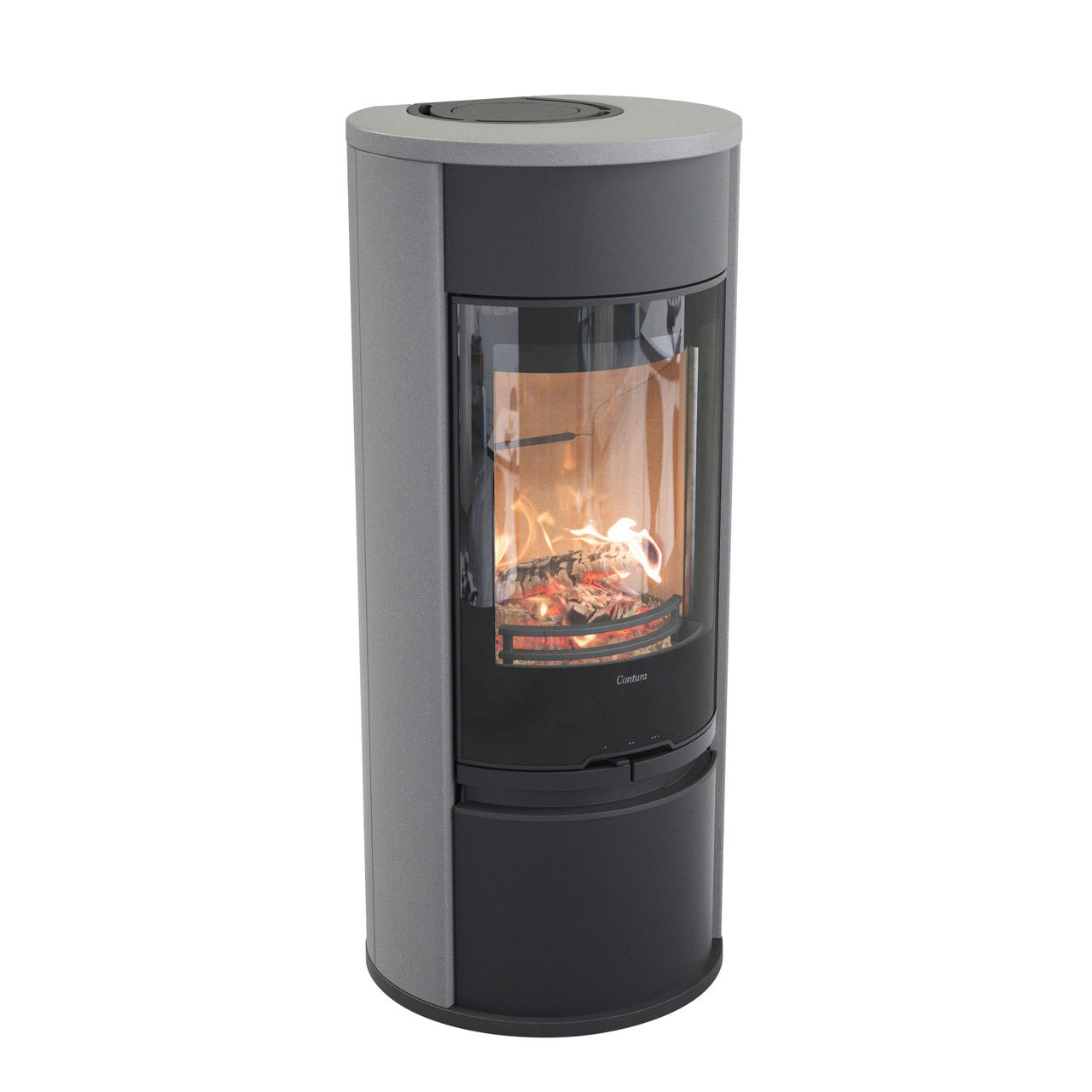 Contura 610AG Wood Burning Stove with burning logs