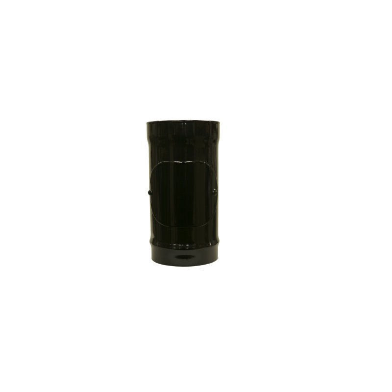 Gloss black vitreous enamel 150mm pipe with door