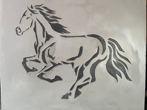 Stylized running horse