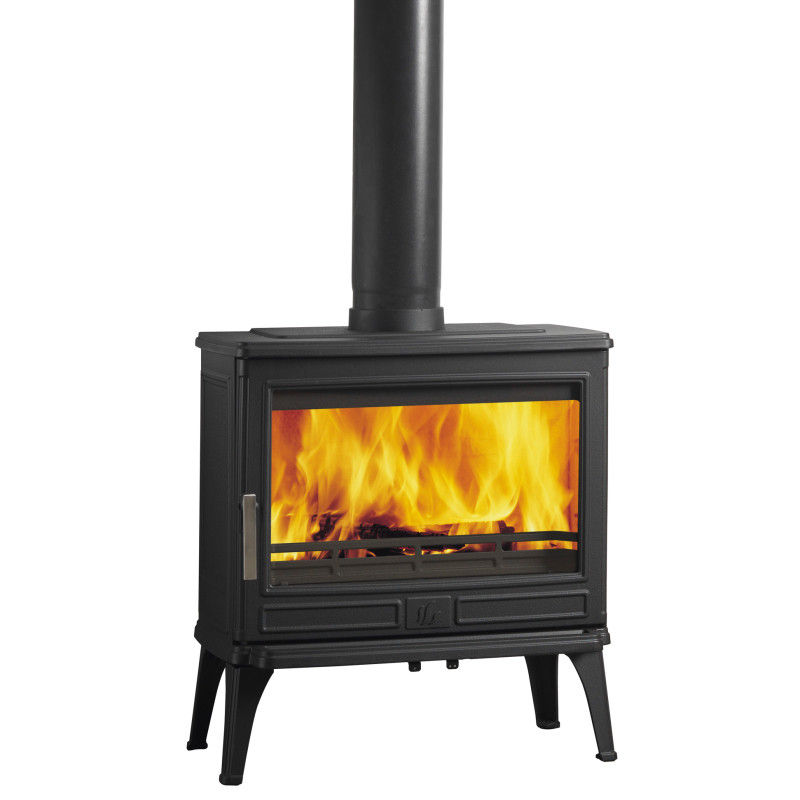 ACR Larchdale 9kW Wood Burning Stove with lit fire