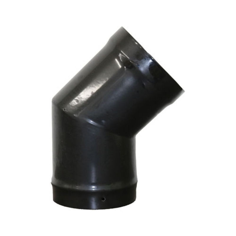 Gloss black 200mm 45 degree mitred vitreous enamel bend
