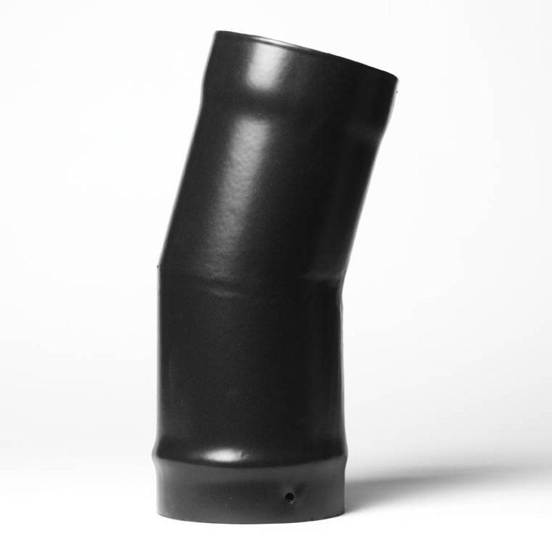 Matt black vitreous enamel 100mm 15 degree flue bend