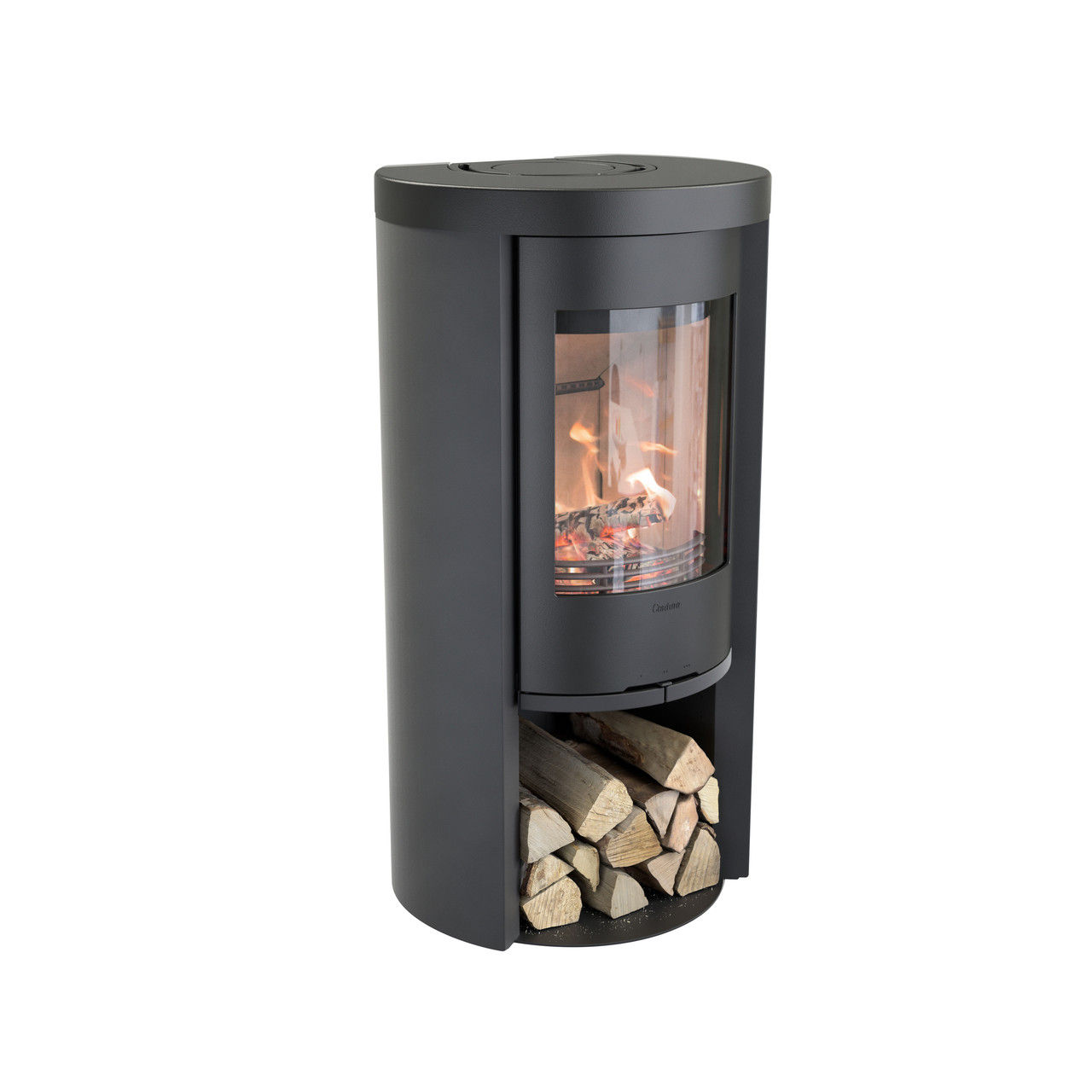 Contura 520 wood burning stove with built-in log storage