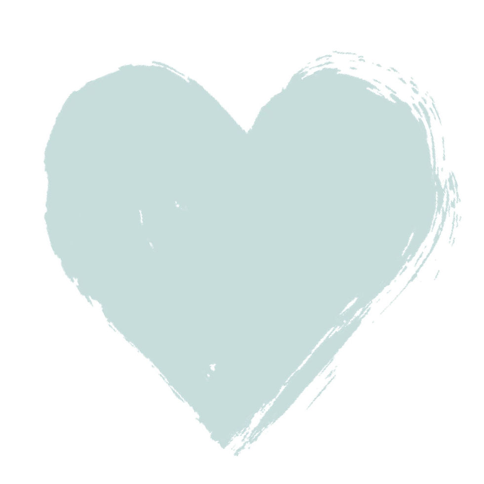 Iceman pale blue paint swatch in a heart shape