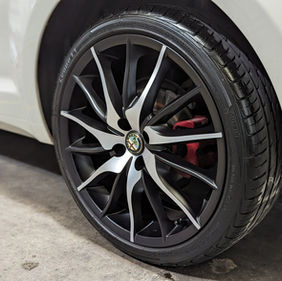 close view of black alloy refurb