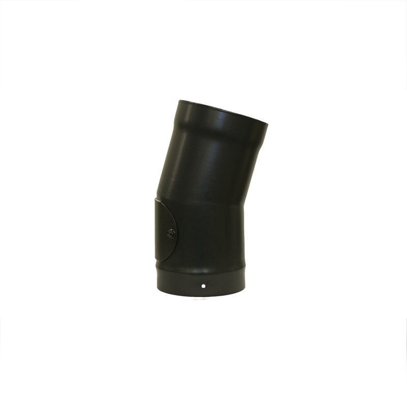 Matt black vitreous enamel 100mm 15 degree bend with door