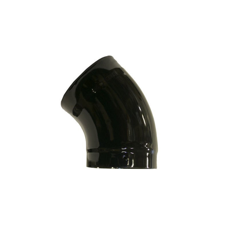 Gloss black 125mm vitreous enamel 45 degree flue bend