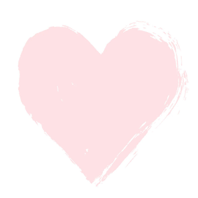 Soft pink heart painted with Frenchic Bon Bon trim paint