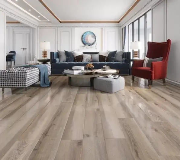 Living room with Kansas Oak 12mm Laminate Flooring