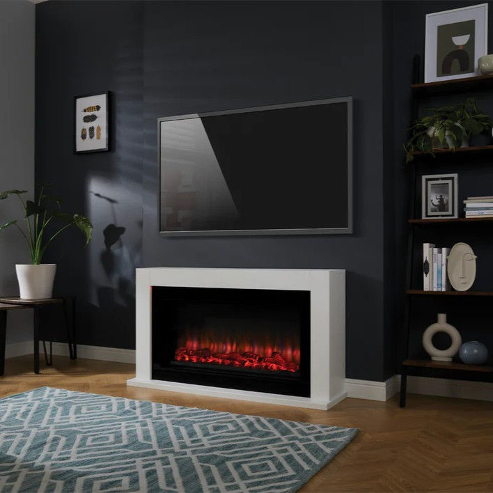 Lumley Suncrest Katell electric stove in a modern living room.