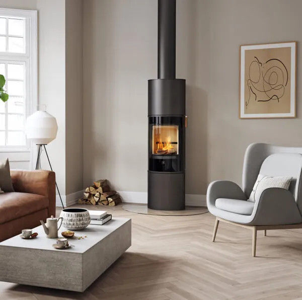 Scan 84 woodburning stove in a modern living room