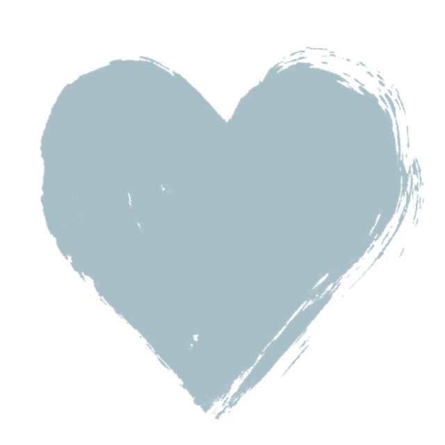 Frenchic Seagull Trim Paint color swatch in a heart shape