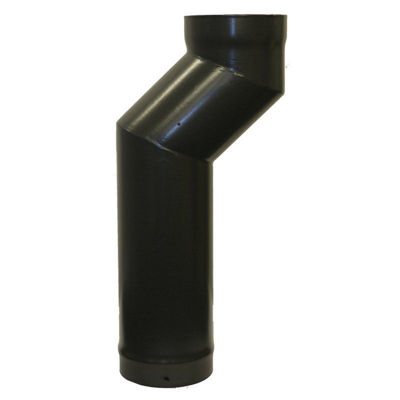 125mm matt black vitreous enamel offset flue section