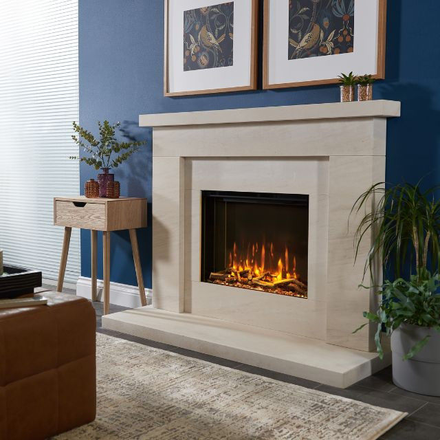 iRange i560e Slimline electric stove in white mantel