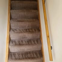 Stair carpet freshly cleaned