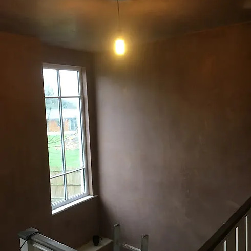 Wall plastered with window