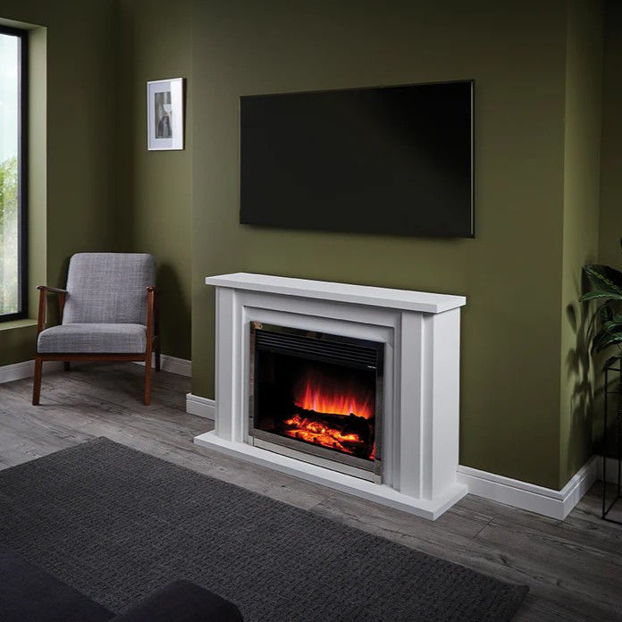 Vermont Suncrest Katell Electric Stove in a living room