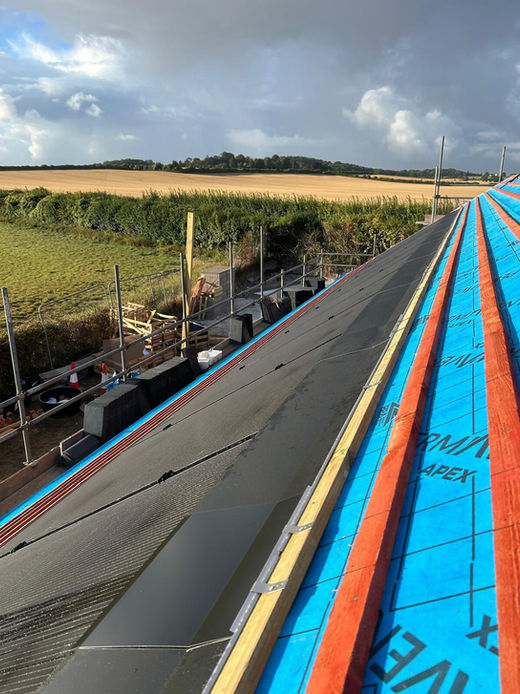 solar panels on roof