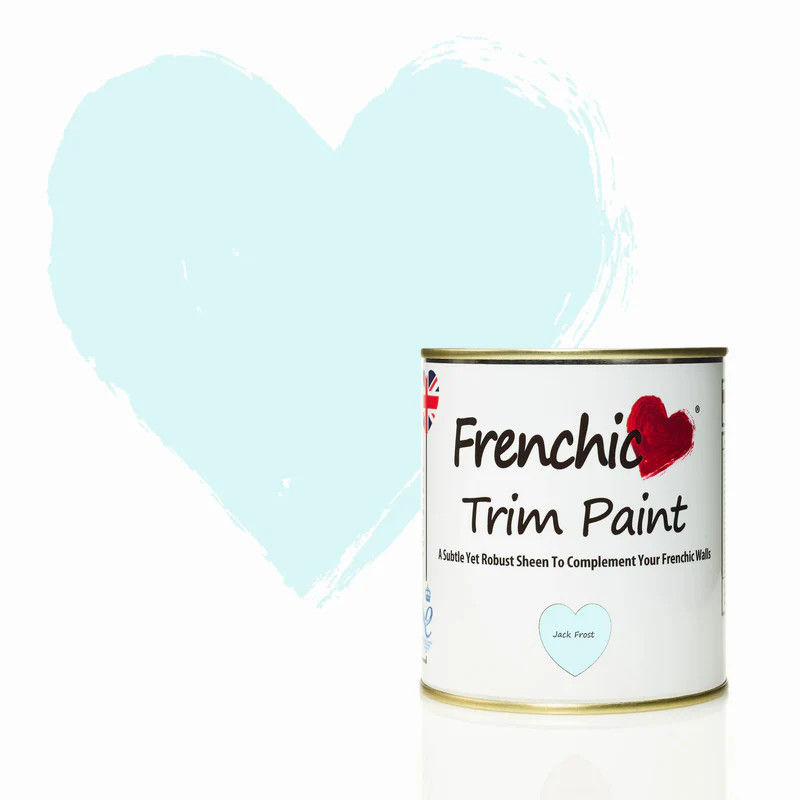 Frenchic Jack Frost Trim Paint tin with heart swatch