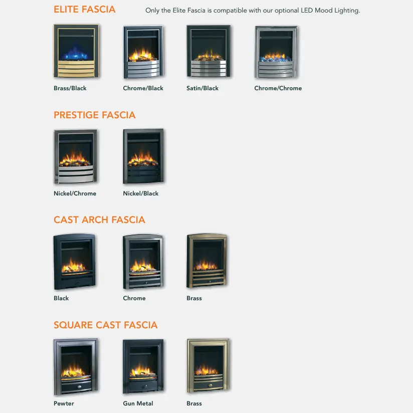 Thumbnail: 3D Ecoflame electric stove fascia and finish options