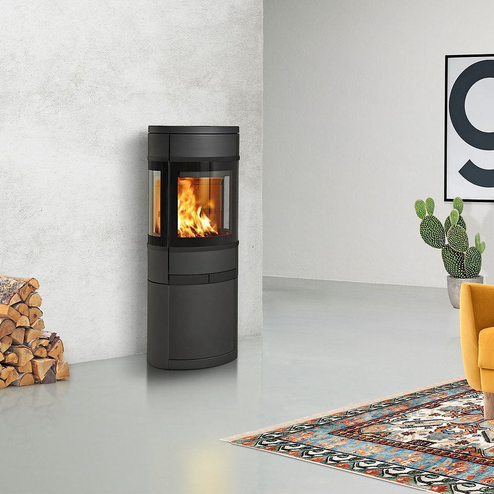 Scan 68-11 elliptic wood burning stove with closed base