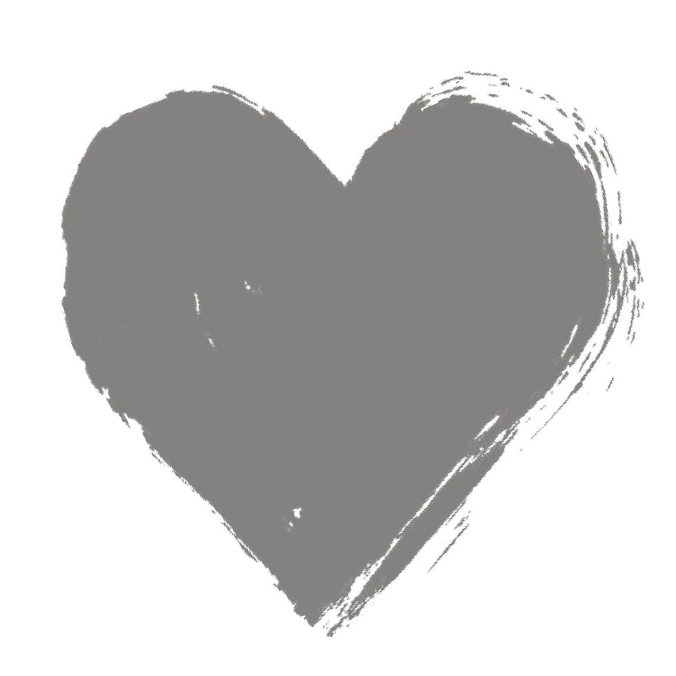 Grey painted heart in Frenchic Goose Trim Paint color