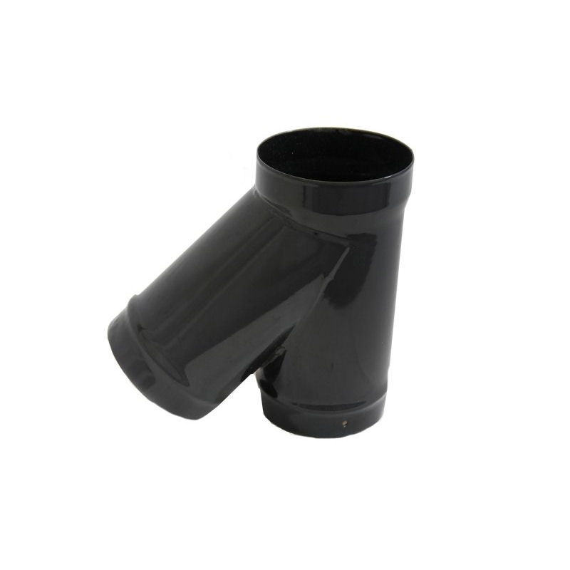 Gloss Black 100mm 135 Degree Vitreous Enamel Tee