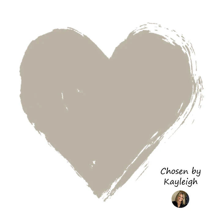 Frenchic Smoke Signal Al Fresco paint swatch in heart shape.