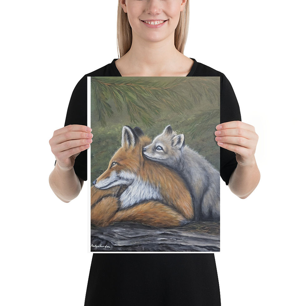Thumbnail: Foxes Mama and Baby Print Poster
