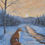 Thumbnail: Winter Fox Painting Original Acrylic Art 11x14 Snow Landscape Wildlife Fox