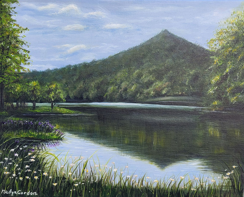Thumbnail: Mountain Lake Landscape Painting 