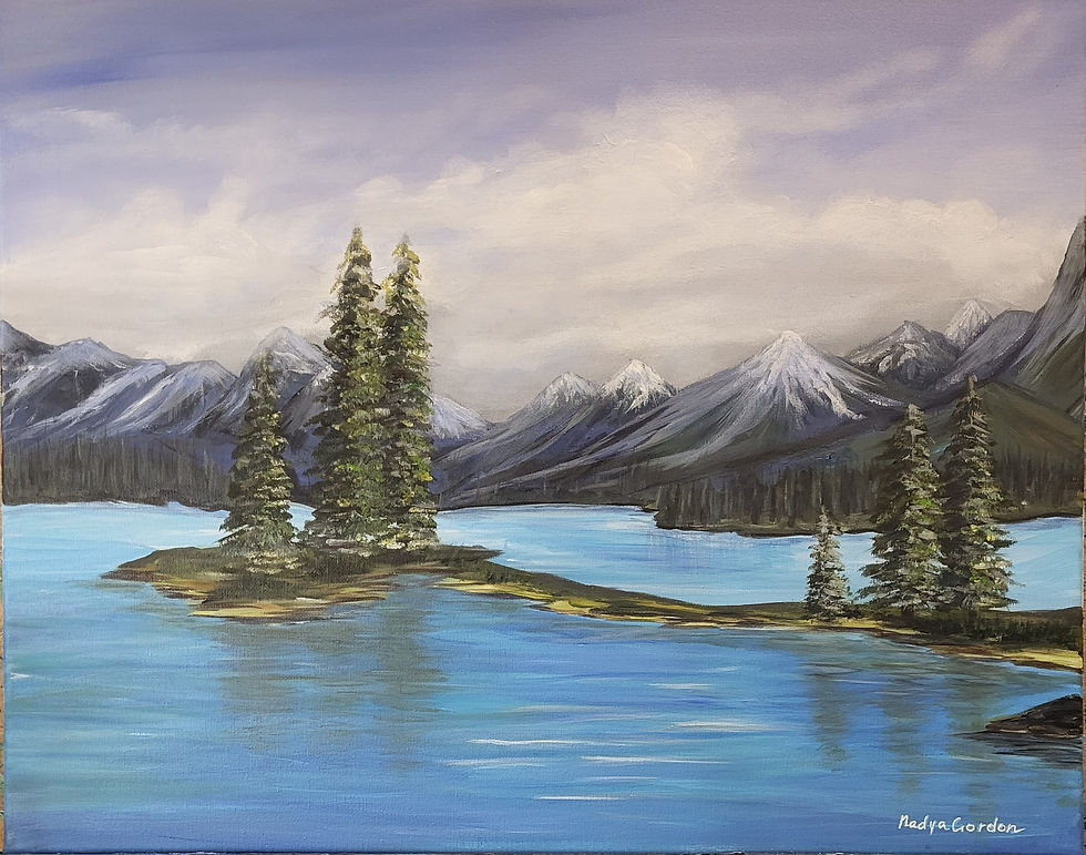 Thumbnail: Mountain Lake Landscape Painting 