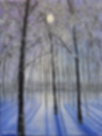 Thumbnail: Winter Moonlight Landscape Original Acrylic Painting Winter Painting Snow