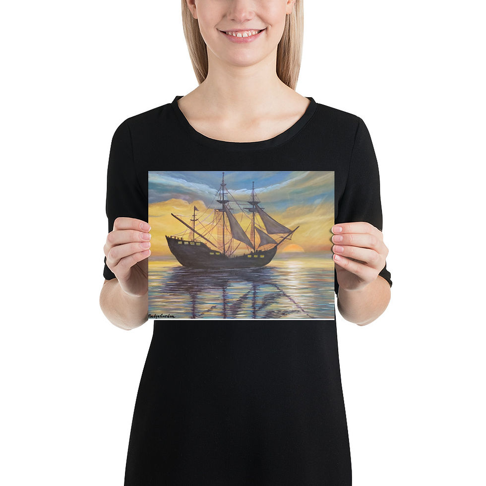 Thumbnail: Poster Print Ship at Sunset