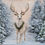 Thumbnail: Winter Deer Painting – Original Acrylic on Canvas (8x10) – Holiday Woodland Art 