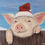 Thumbnail: Christmas Pig Original Painting by Nadya Gordon 8x10x1.5 
