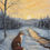 Thumbnail: Winter Fox Painting Original Acrylic Art 11x14 Snow Landscape Wildlife Fox