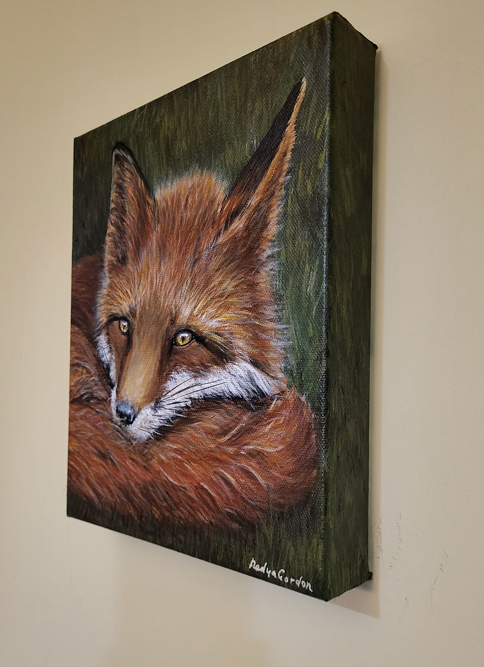 Thumbnail: Amber Eyes – Fox Original Acrylic Painting, Wildlife Wall Art, Red Fox  Painting